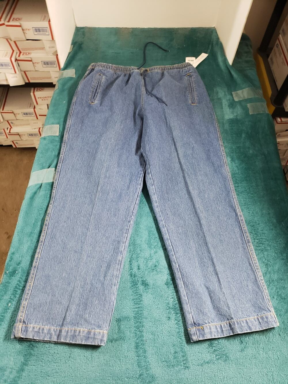 Hasting & Smith Jeans Size Petite Medium Womens Blue Pull On Straight Crop NWT